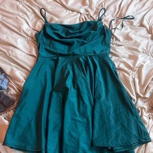 Silk forest green dress